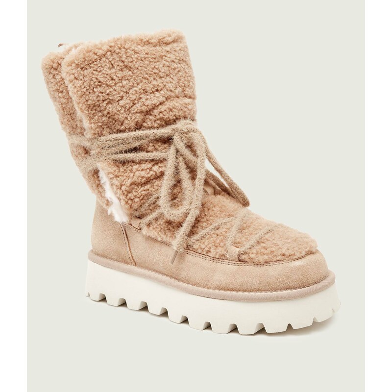 Marc Cain Sněhule | shearling s přídavkem kůže 115607188