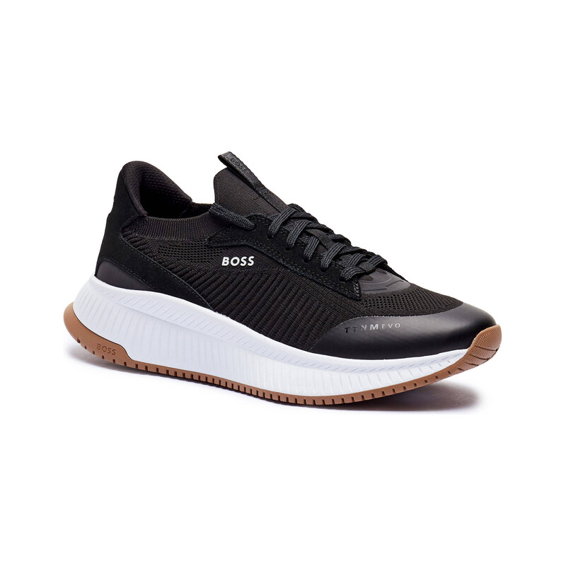 BOSS BLACK Tenisky TTNM EVO_Slon_knrsd s přídavkem kůže
