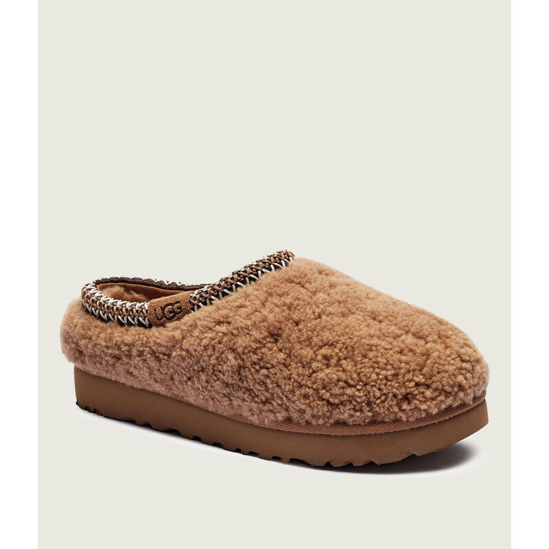 UGG Kožené pantofle typu mules TASMAN MAXI CURLY | s příměsí vlny 108391211