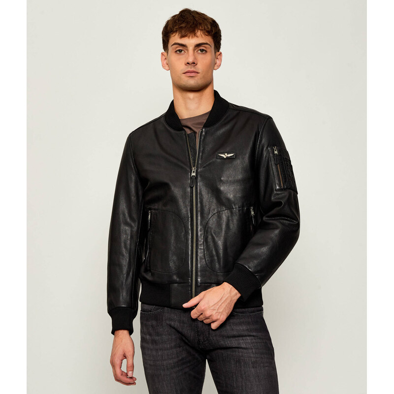 Aeronautica Militare Kožená bunda bomber | regular fit 108141758