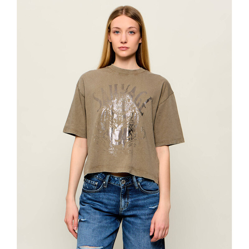GUESS Tričko SAVAGE TOUR | Cropped Fit