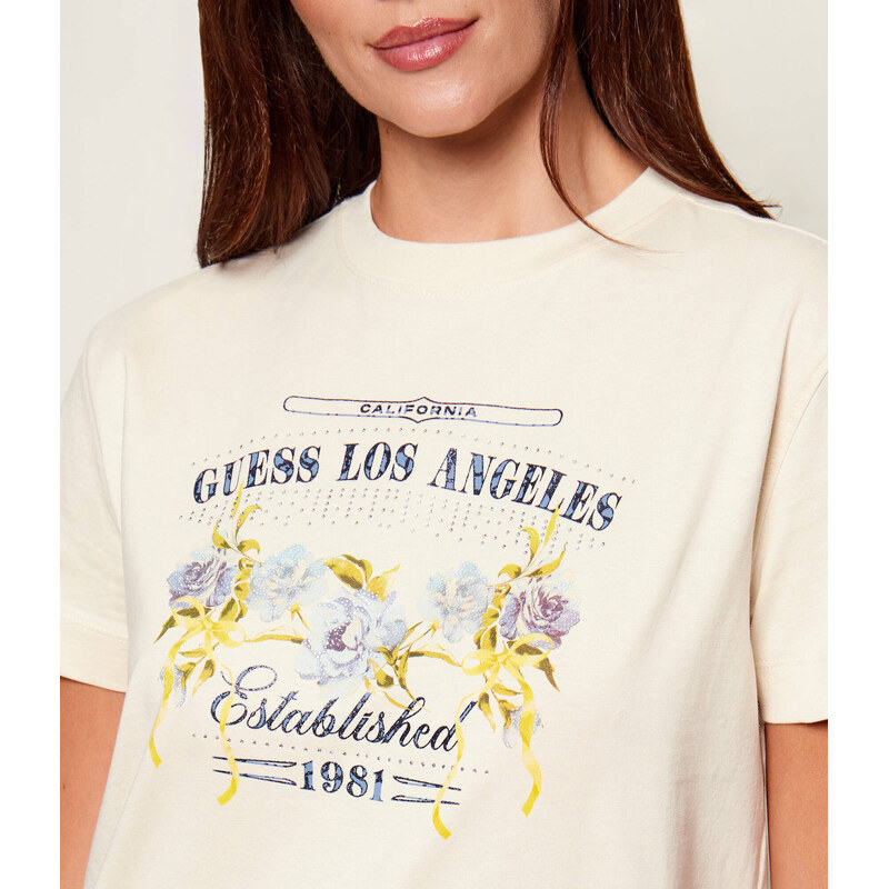 GUESS Tričko FLOWERS | regular fit