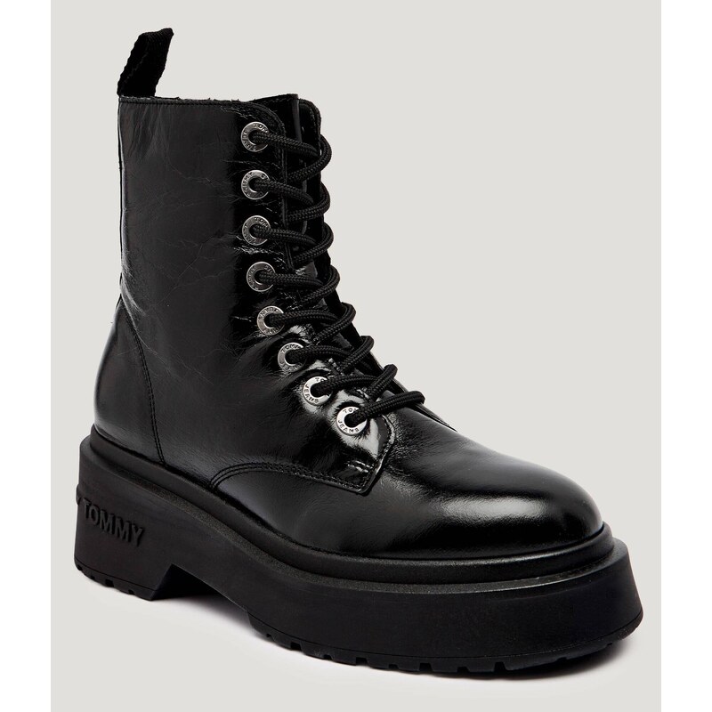 Tommy Jeans Kožené kotníkové boty na platformě