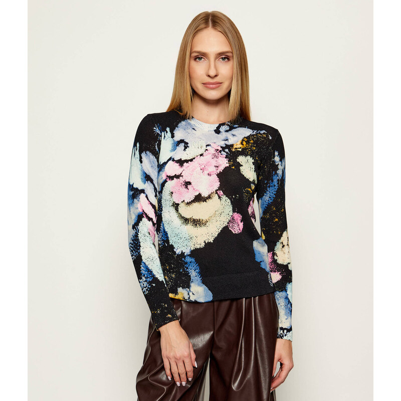 Desigual Svetr JERS_NENUFAR| DESIGUAL X MR. CHRISTIAN LACROIX | regular fit přidáním lnu