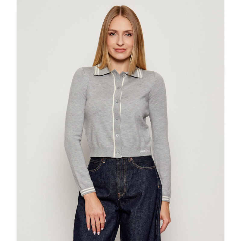 Guess Jeans Kardigan | Cropped Fit | s příměsí vlny