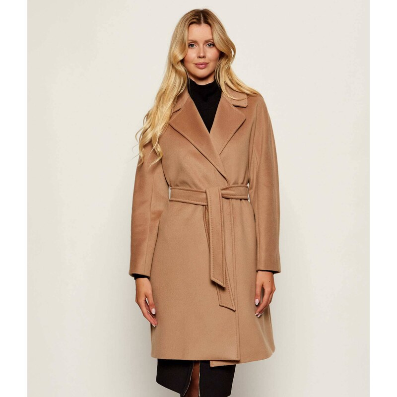 Vlněný kabát MaxMara v béžové barvě
