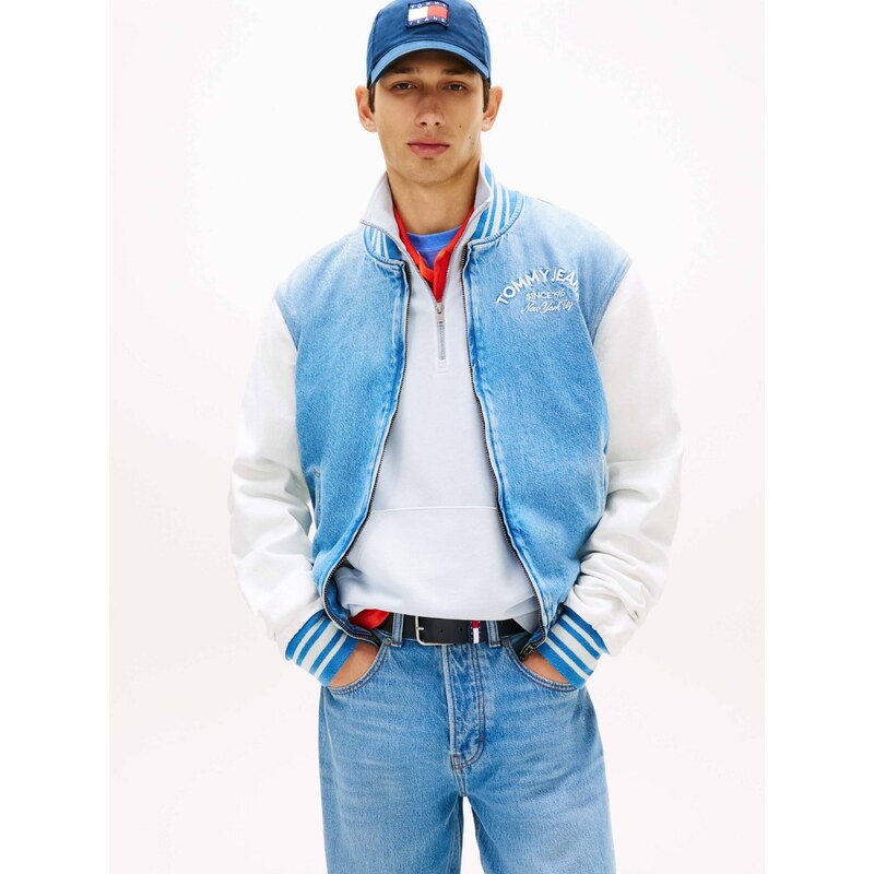 Tommy Jeans Džínová bunda bomber | Relaxed fit