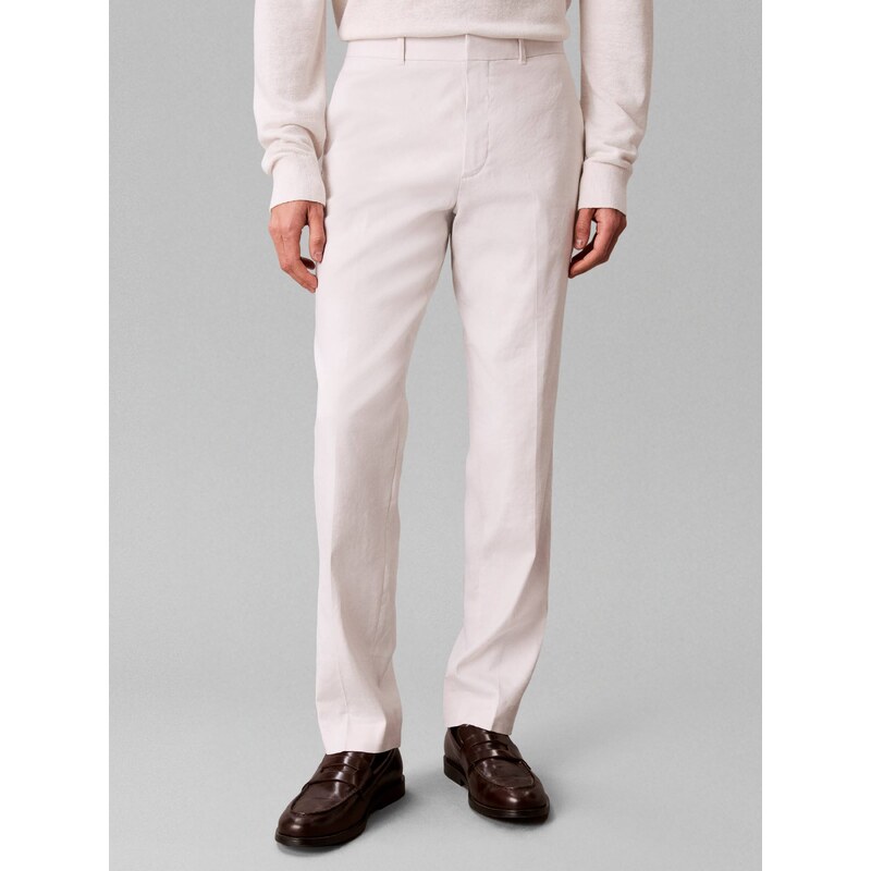 Calvin Klein Lněné kalhoty | Slim Fit