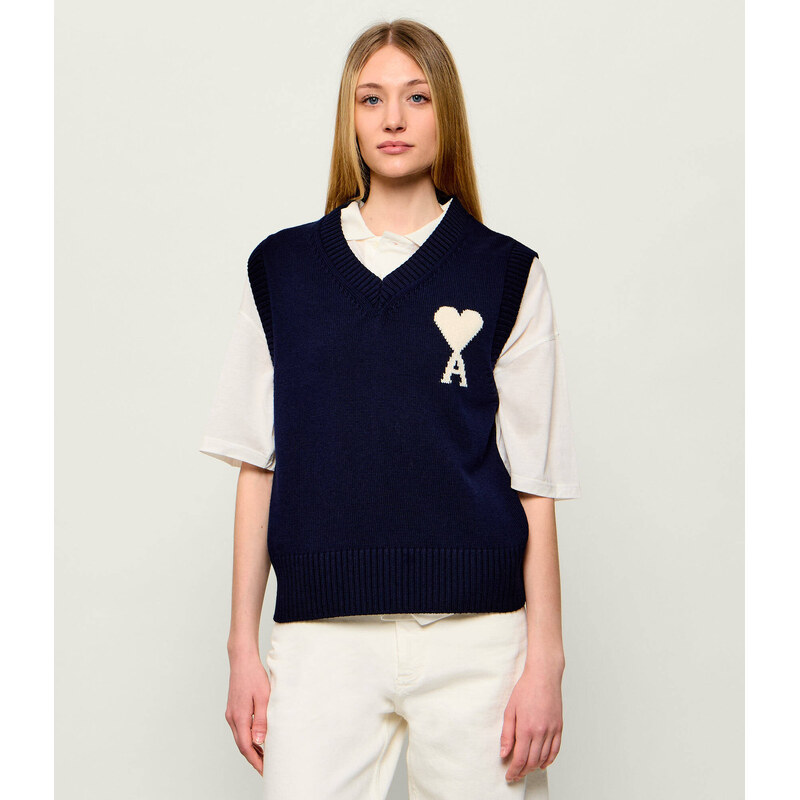 AMI Paris Vlněná vesta | regular fit 115336417