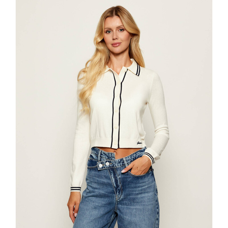 Guess Jeans Kardigan | Cropped Fit | s příměsí vlny 107776959