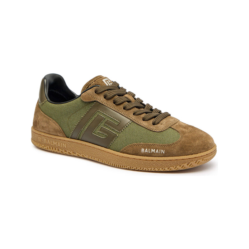 Balmain kožené tenisky v barvě khaki