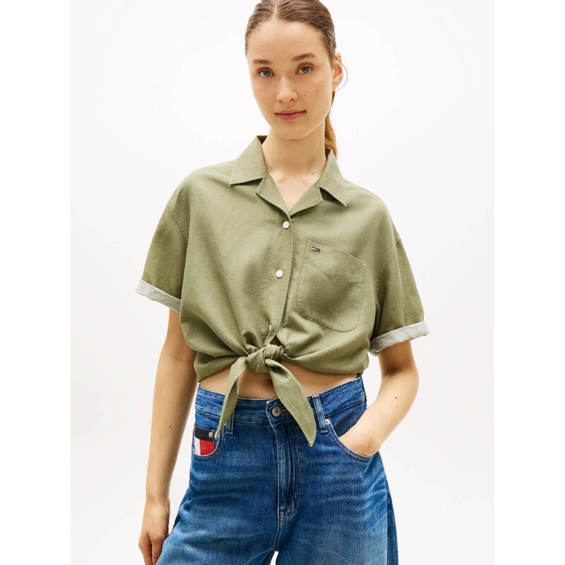 Tommy Jeans Lněná košile | Cropped Fit