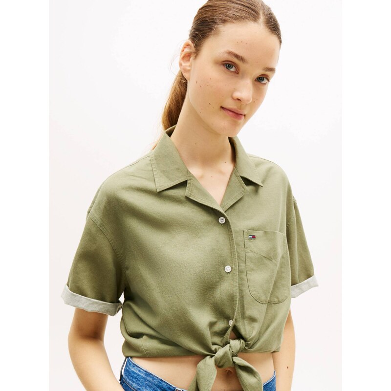 Tommy Jeans Lněná košile | Cropped Fit