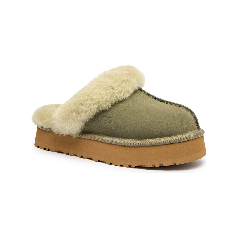 UGG Domácí obuv DISQUETTE | shearling | semiš | s příměsí vlny 107664031