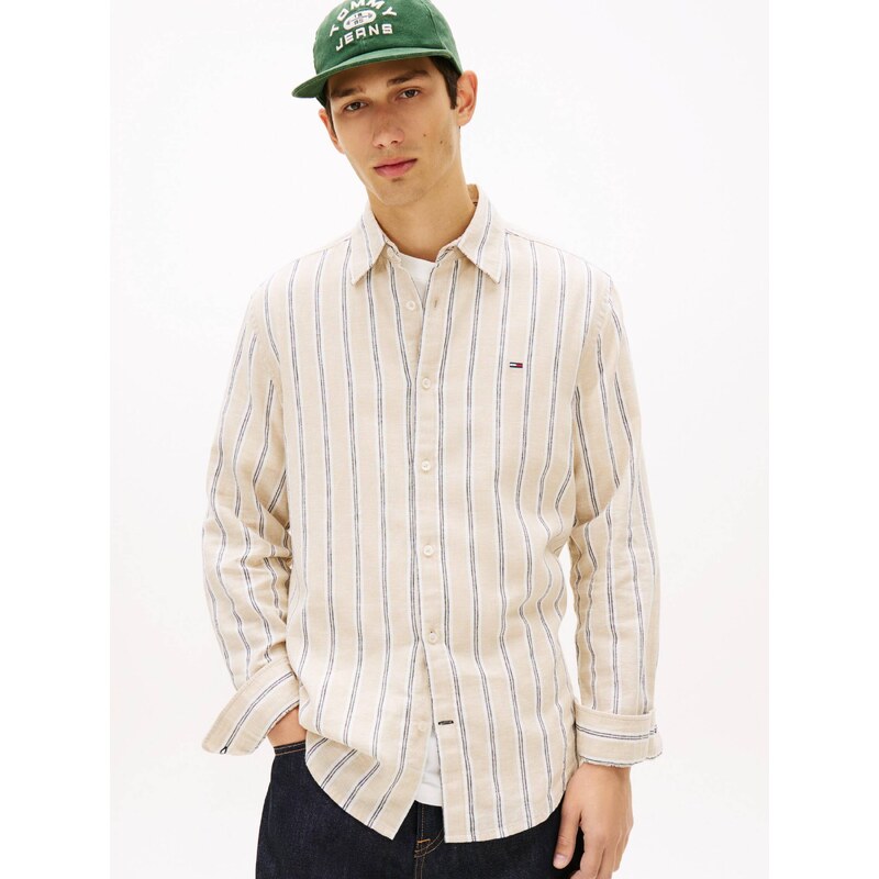 Tommy Jeans Lněná košile | regular fit