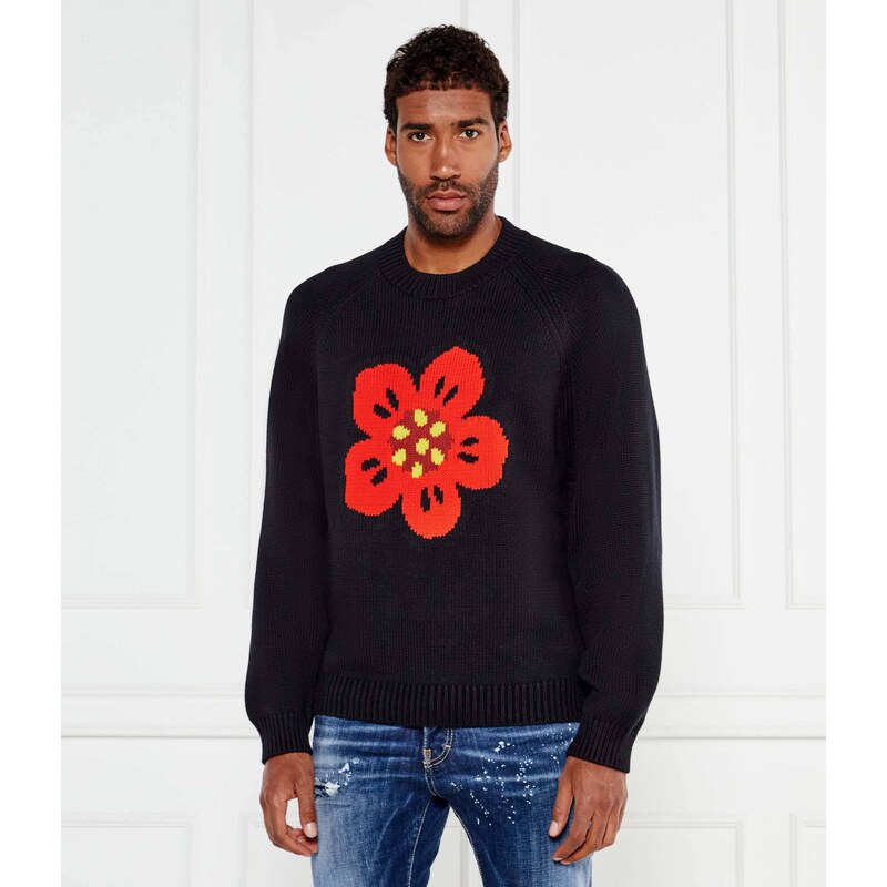 Kenzo Svetr BOKE FLOWER | Relaxed fit | s příměsí vlny