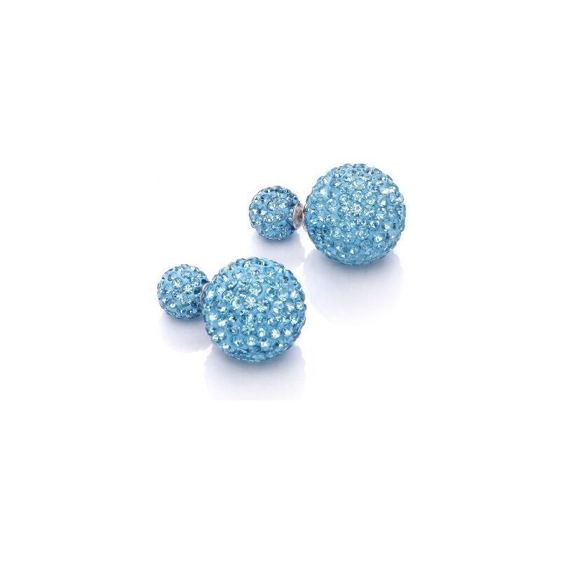 Náušnice 3v1 Perly modré s kamínky C15005