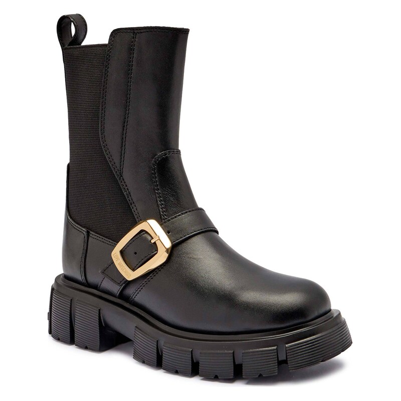 Love Moschino Kožené kotníkové boty na platformě 107128465