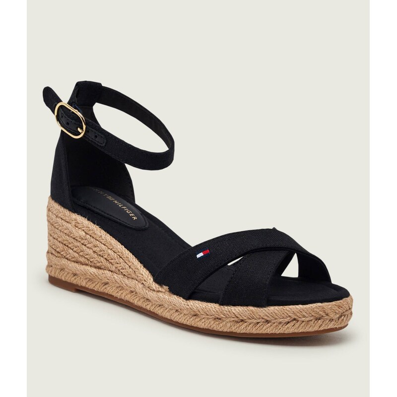 Tommy Hilfiger Boty na klínku s přídavkem kůže