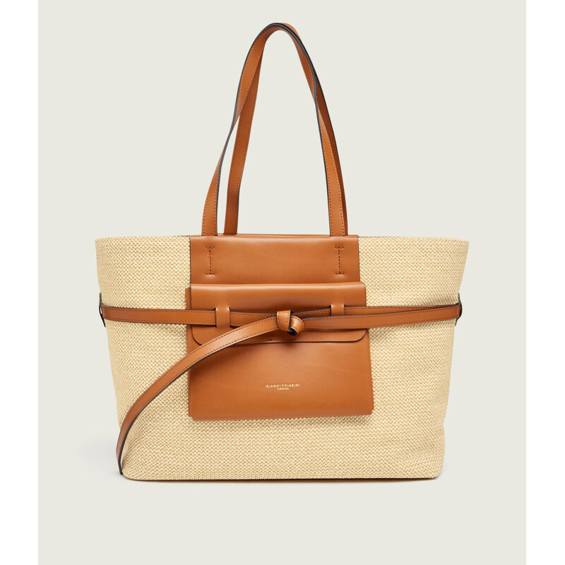 GIANNI CHIARINI Kabelka shopper BELTY s přídavkem kůže 114813831