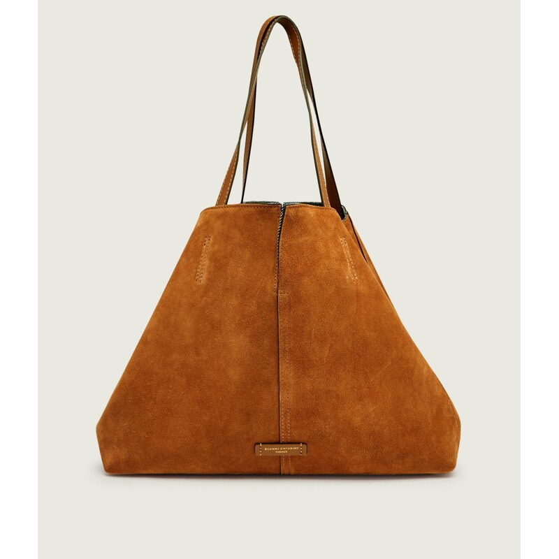 GIANNI CHIARINI Džínová kabelka shopper + váček MAYA | semiš