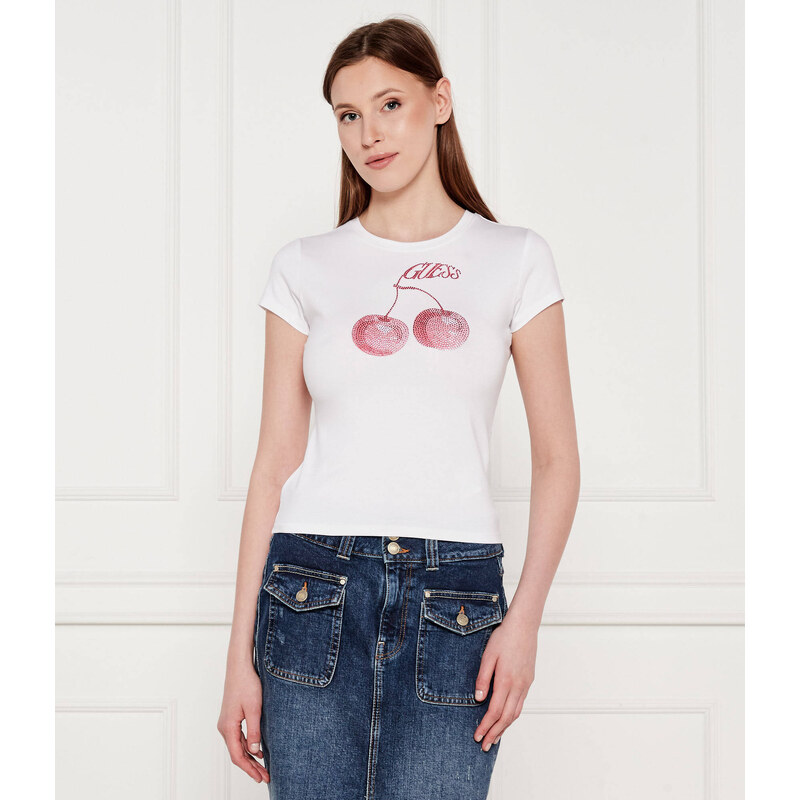 GUESS Tričko WAVY CHERRY | Slim Fit