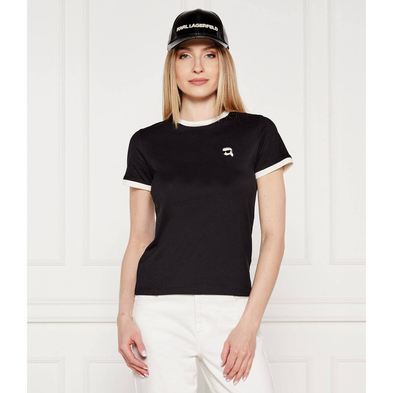 Karl Lagerfeld Tričko ikon patch | Slim Fit