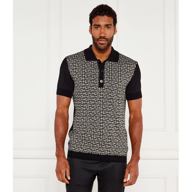 Balmain Vlněné polokošile | Slim Fit přidáním lnu