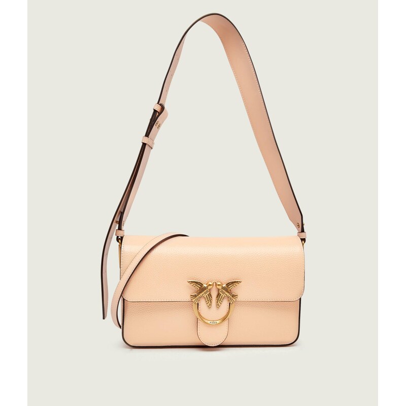 Pinko Kožená kabelka na rameno LOVE ONE SLOUCHY CLASSIC