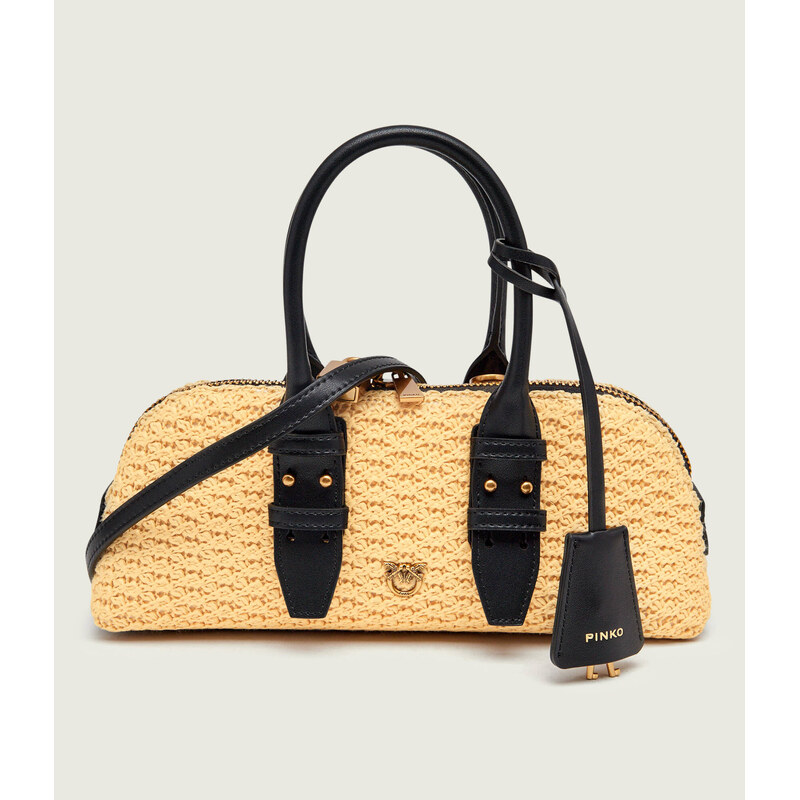 Pinko Kabelka na rameno BOWLING BAG s přídavkem kůže
