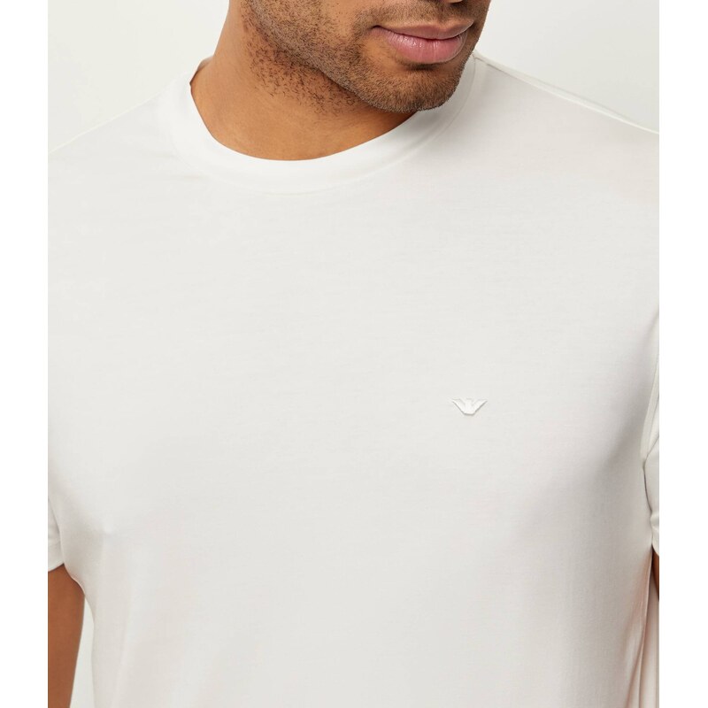 Emporio Armani Tričko | Slim Fit |s příměsí hedvábí
