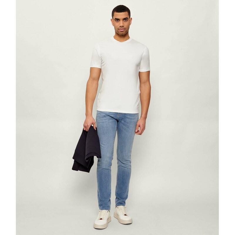 Emporio Armani Tričko | Slim Fit |s příměsí hedvábí
