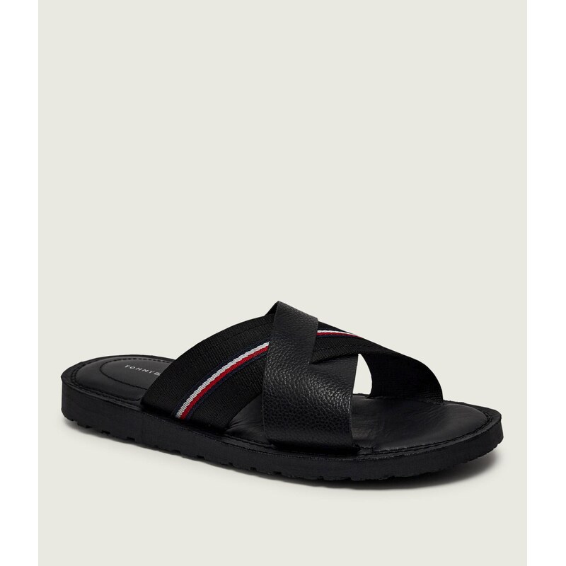 Tommy Hilfiger Kožené pantofle CORE HILFIGER LTH CRISS C