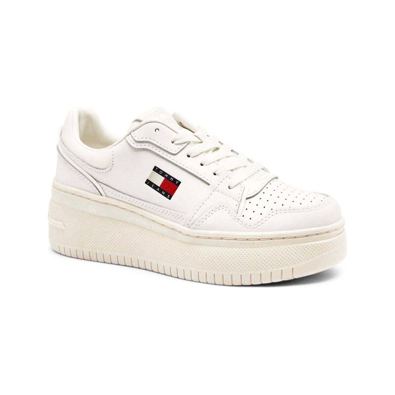 Tommy Jeans Kožené tenisky RETRO BASKET