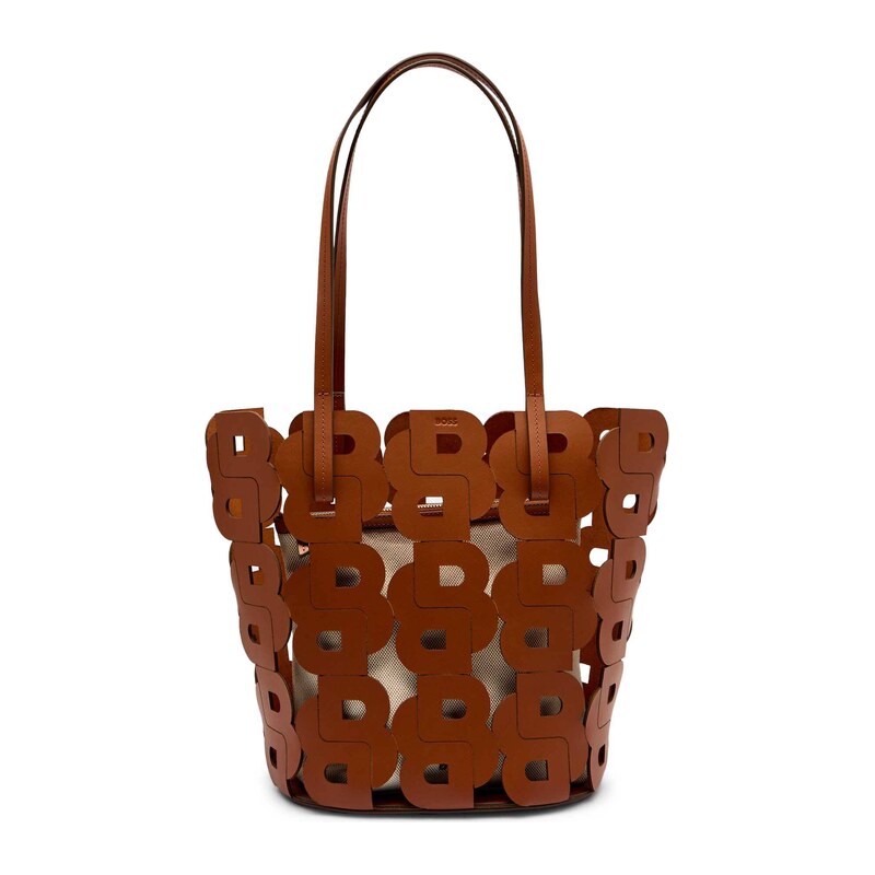 BOSS BLACK Kůžoná kabelka shopper + váček Lindah 107029463
