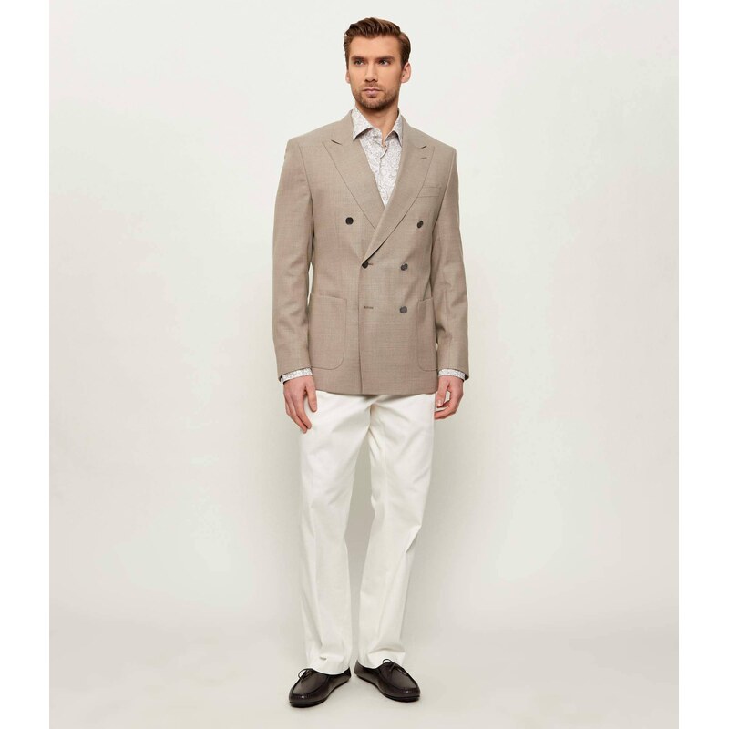 BOSS BLACK Vlněná sako H-Hutson-DB-261 | Slim Fit