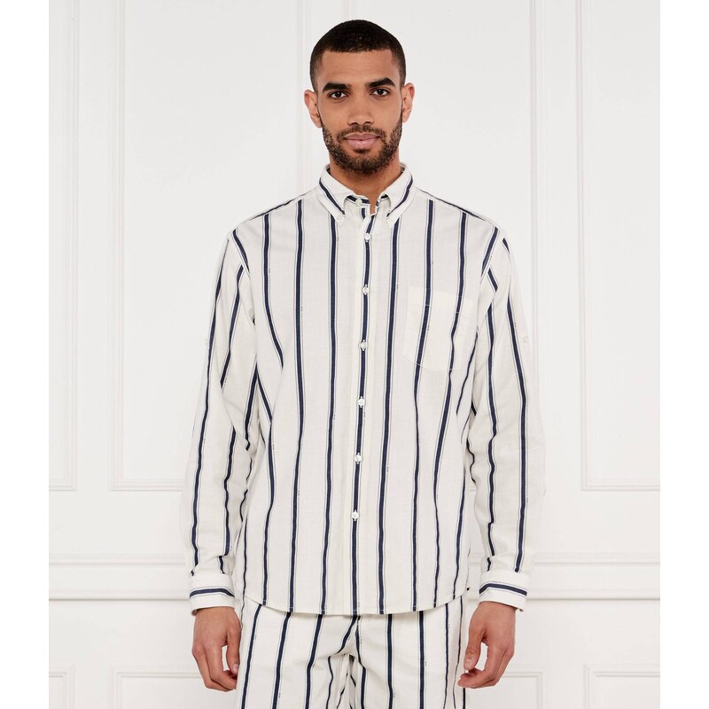BOSS ORANGE Košile Lambey_2_M | Relaxed fit přidáním lnu