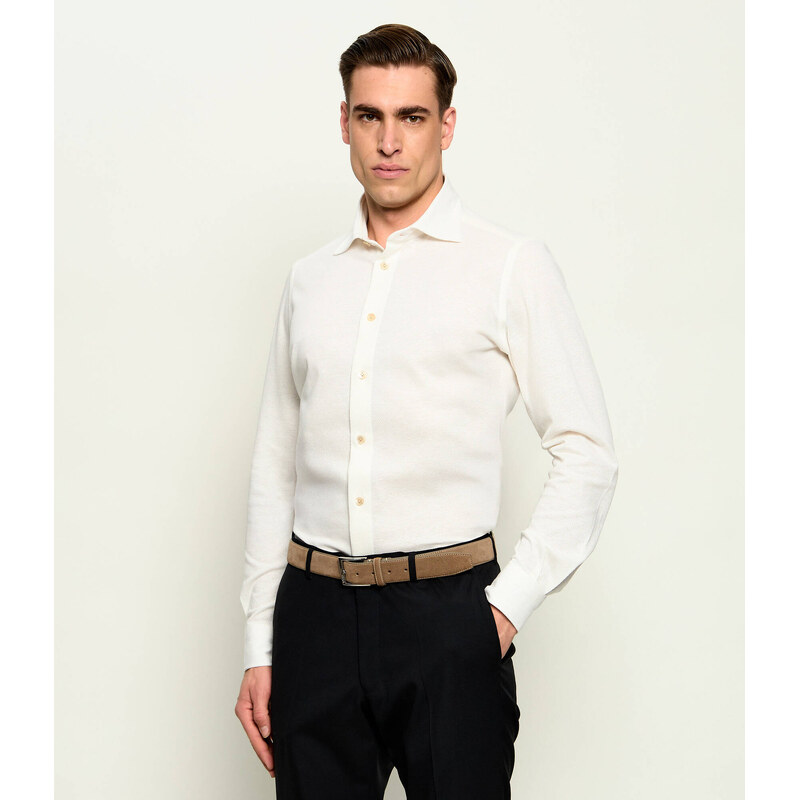 Eleventy Košile DANDY | Slim Fit přidáním lnu