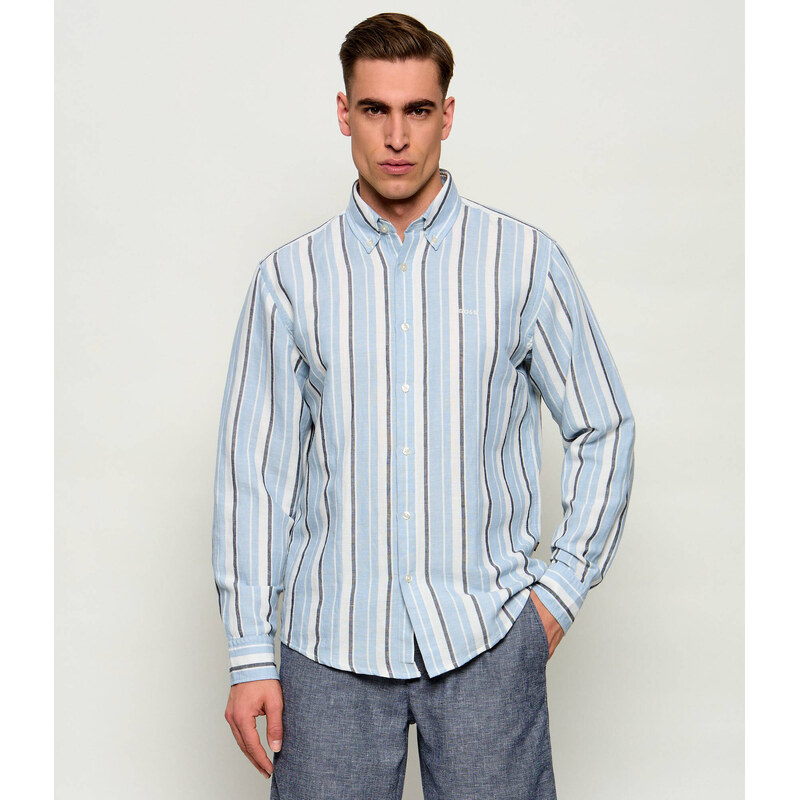 BOSS ORANGE Lněná košile Ricoplus_M | regular fit