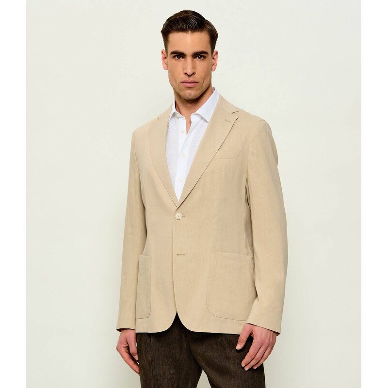 BOSS BLACK Lněná sako P-Hanry-WG-262 | Slim Fit