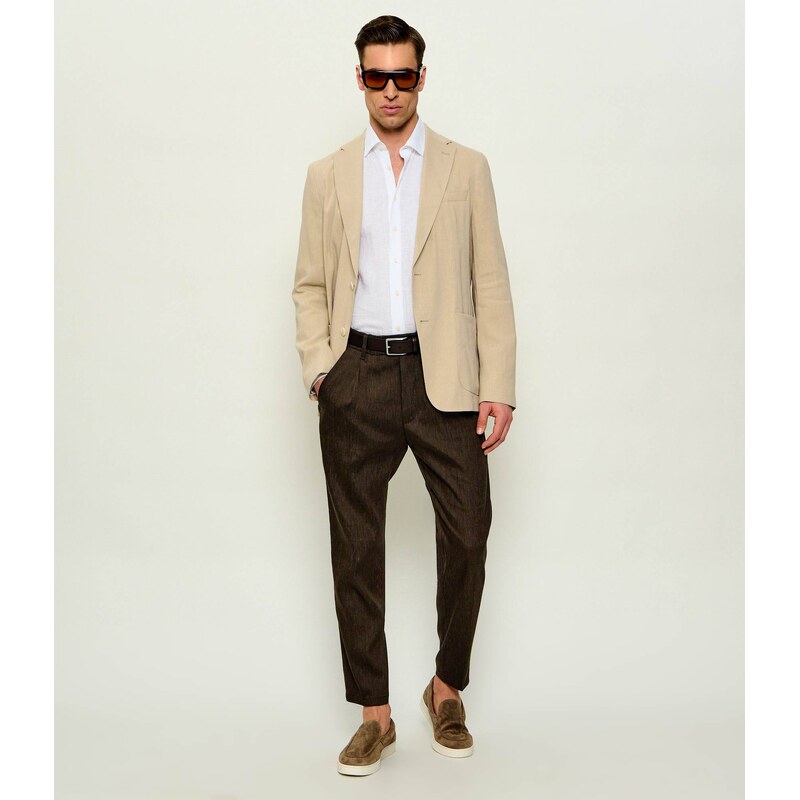 BOSS BLACK Lněná sako P-Hanry-WG-262 | Slim Fit