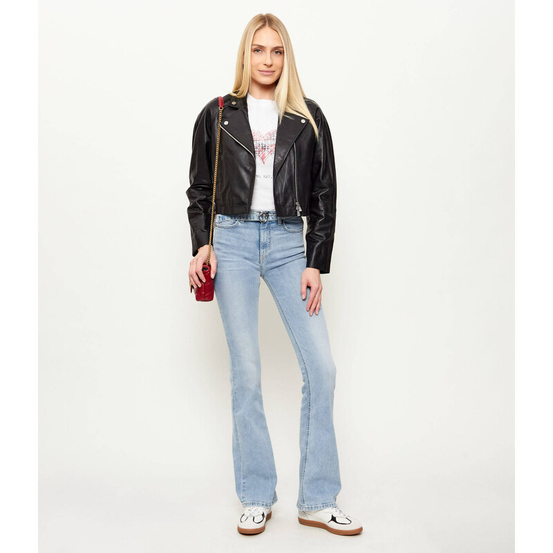Pinko Kožený křivák CARLENE | Cropped Fit