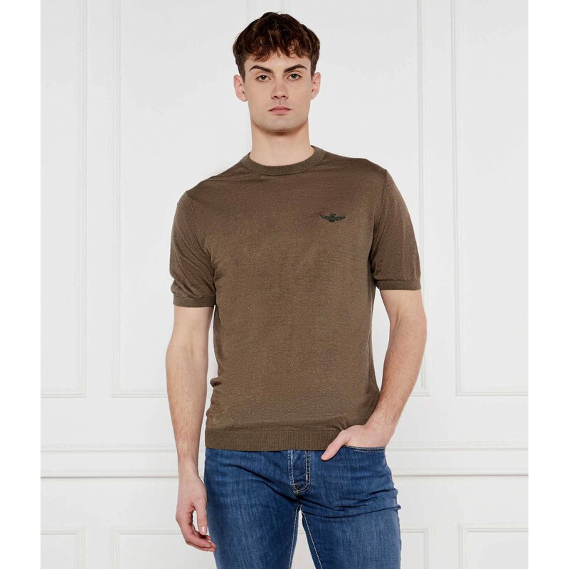 Aeronautica Militare Lněný svetr | Regular Fit 105340577