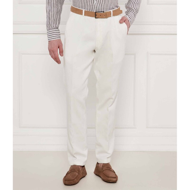 Oscar Jacobson Kalhoty Dandy | Slim Fit přidáním lnu