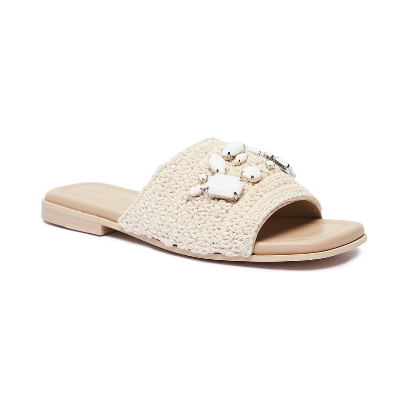 INUIKII Pantofle WOVEN STRAP STONES s přídavkem kůže 105211368