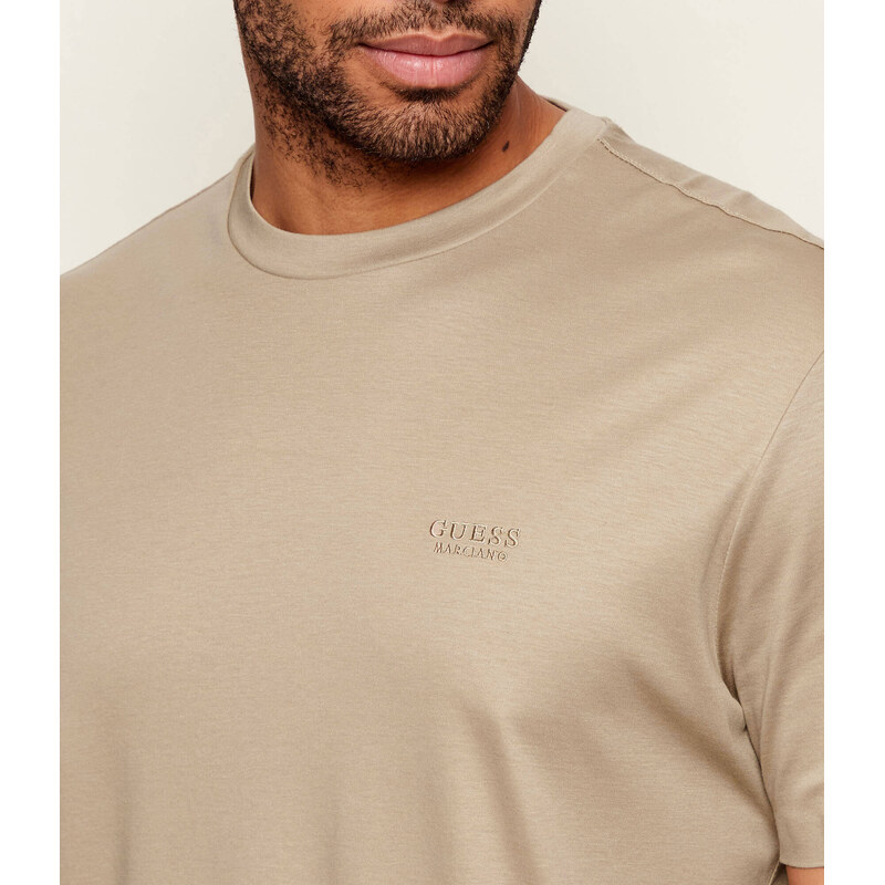 GUESS Tričko | regular fit |s příměsí hedvábí