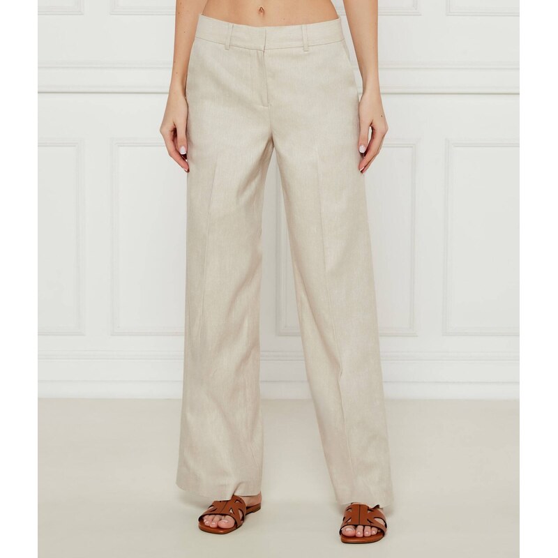 Michael Kors Lněné kalhoty | flare fit 105154599