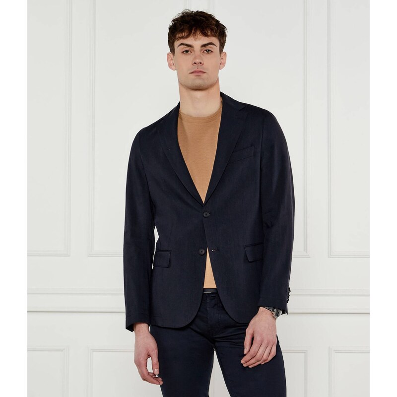 BOSS BLACK Lněná sako P-Hanry-Flaps-WG-252 | Slim Fit