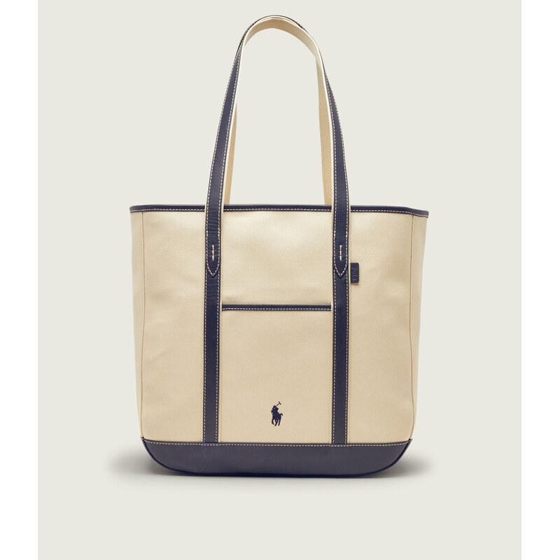 POLO RALPH LAUREN Kabelka shopper s přídavkem kůže