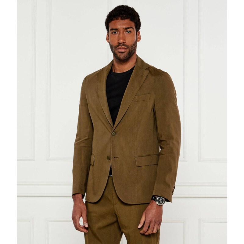 BOSS BLACK Lněná sako P-Hanry-Flaps-WG-252 | Slim Fit